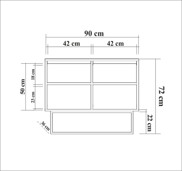 Hanah Home Consola Moderna e Industrial Nogal y Negro 90x72x36 cm